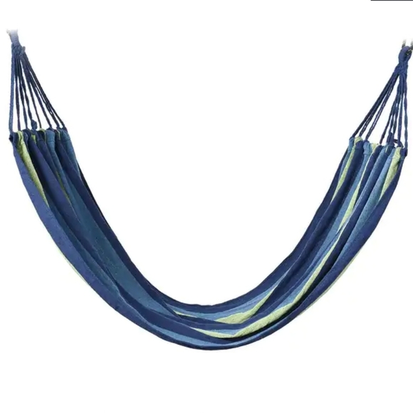 HOMESMART Indoor Outdoor Colorful Striped Canvas Camping Hammock-Blue (72.83"x31 - Picture 6 of 9